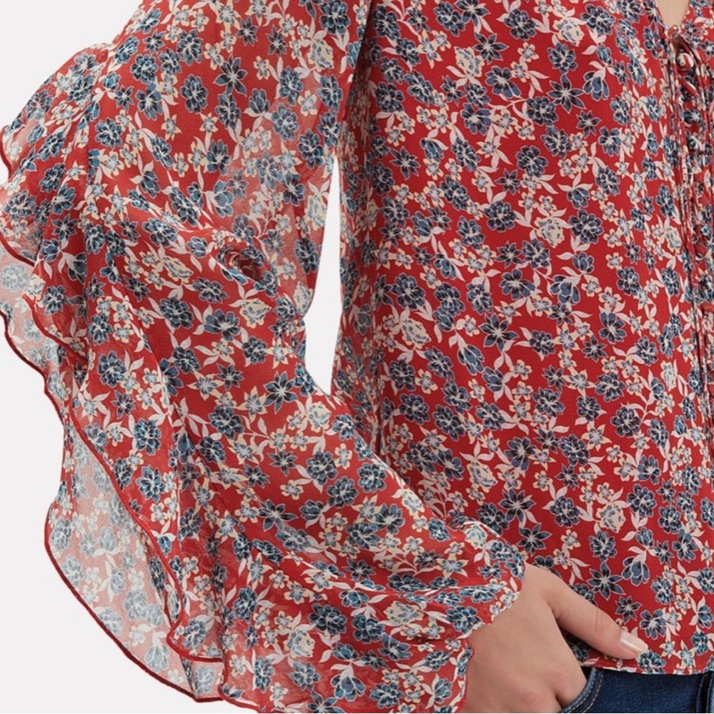 NICHOLAS floral v neck blouse - Picture 5 of 7